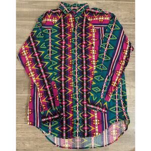 Vintage Neon Aztec Western Long Sleeve
